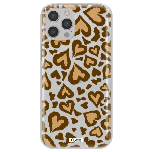 Heart Leopard Apple iPhone 12 pro Clear TPU Case
