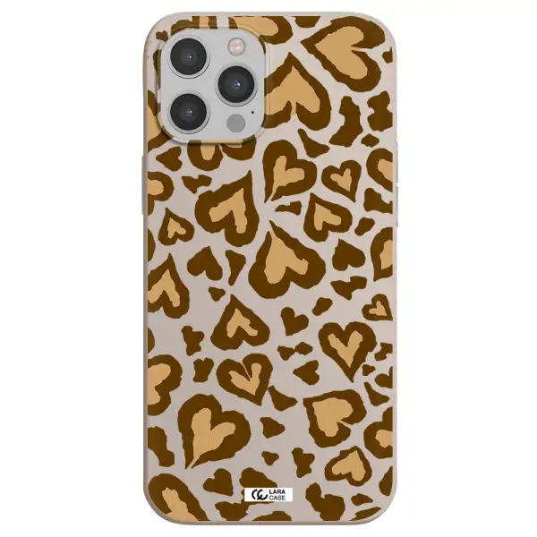 Heart Leopard Apple iPhone 12 pro max Silicone Stone Case