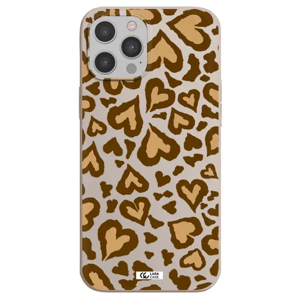 Heart Leopard Apple iPhone 12 pro Silicone Stone Case