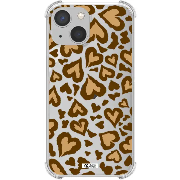 Heart Leopard Apple iPhone 13 Clear PC Case