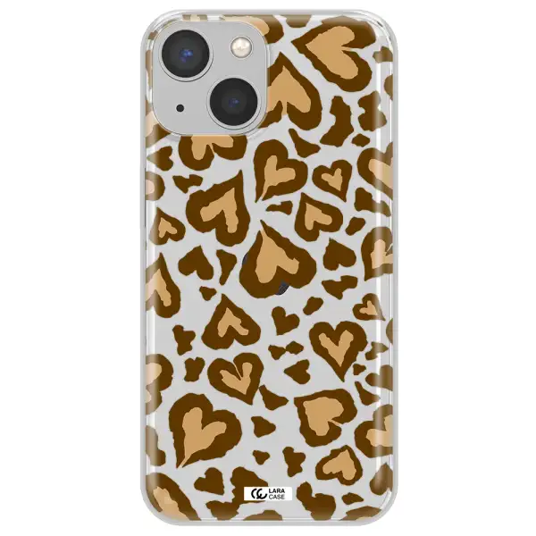Heart Leopard Apple iPhone 13 Clear TPU Case