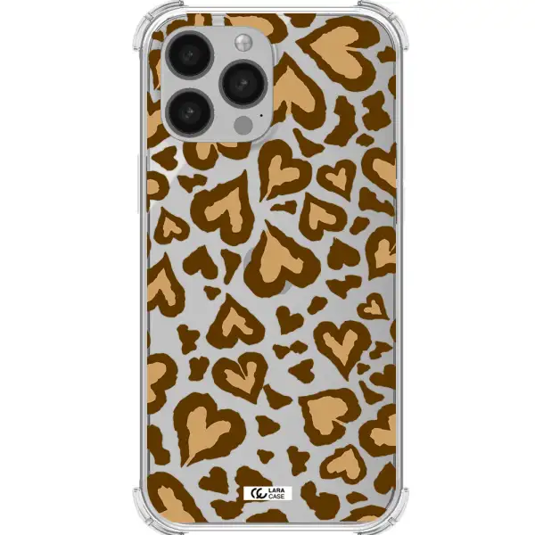 Heart Leopard Apple iPhone 13 Pro Clear PC Case