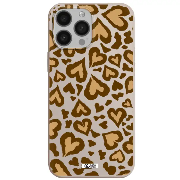 Heart Leopard Apple iPhone 13 Pro Silicone Stone Case