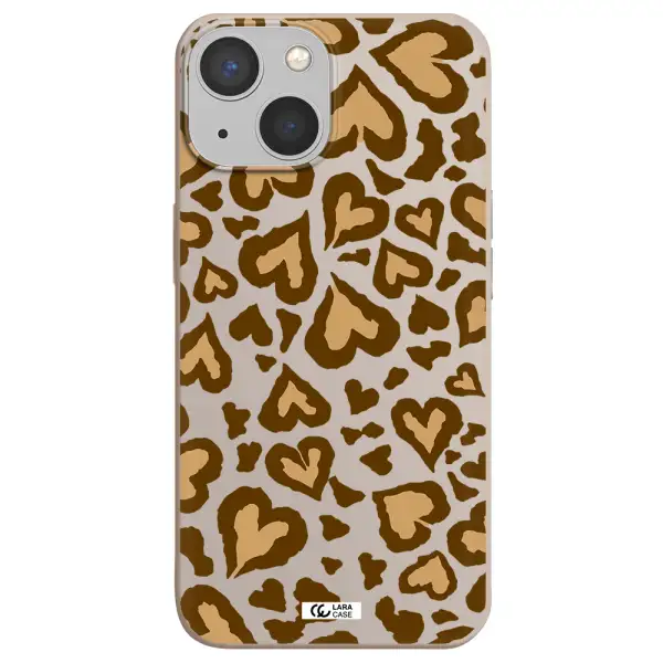 Heart Leopard Apple iPhone 13 Silicone Stone Case