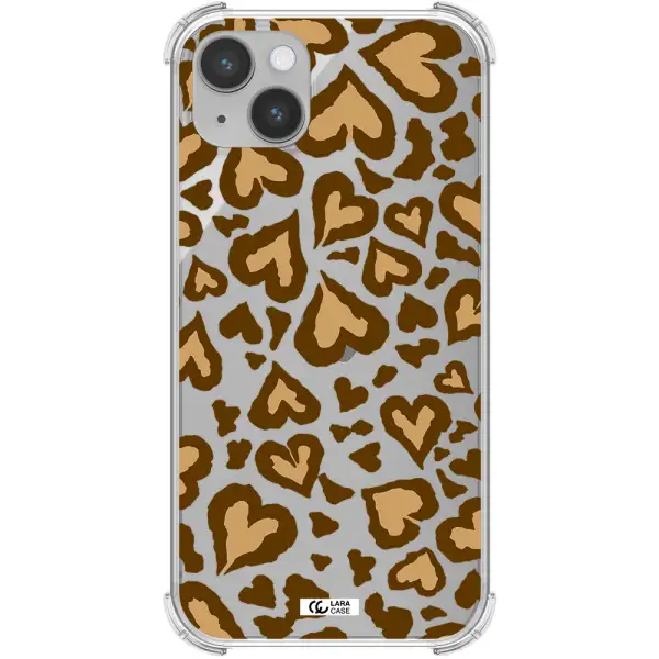Heart Leopard Apple iPhone 14 Clear PC Case
