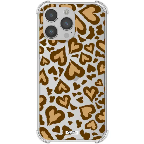 Heart Leopard Apple iPhone 14 pro max Clear PC Case