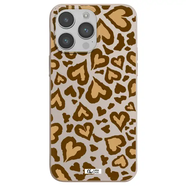 Heart Leopard Apple iPhone 14 pro Silicone Stone Case