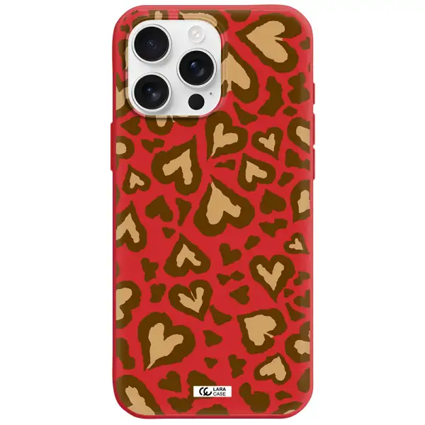 Heart Leopard Apple Iphone 16 Pro Max Silicone Stone Case
