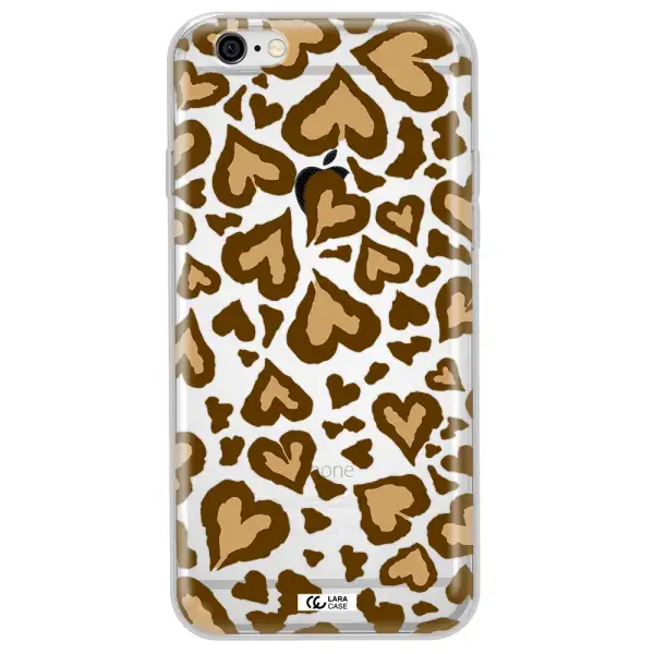Heart Leopard Apple iPhone 6 Clear TPU Case