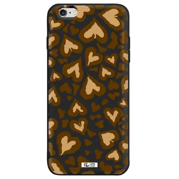 Heart Leopard Apple iPhone 6 plus Silicone black Case
