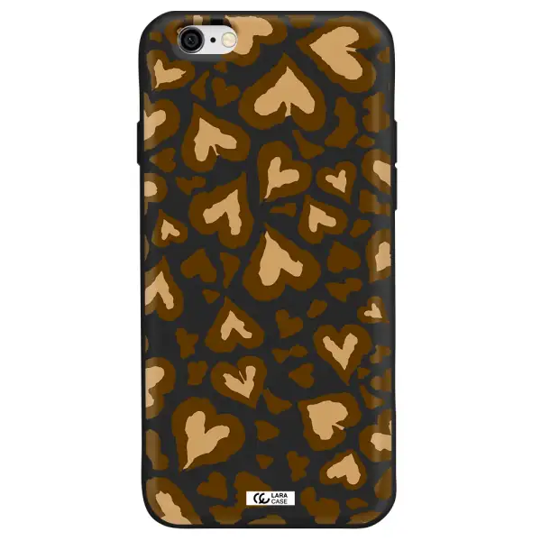 Heart Leopard Apple iPhone 6 Silicone black Case