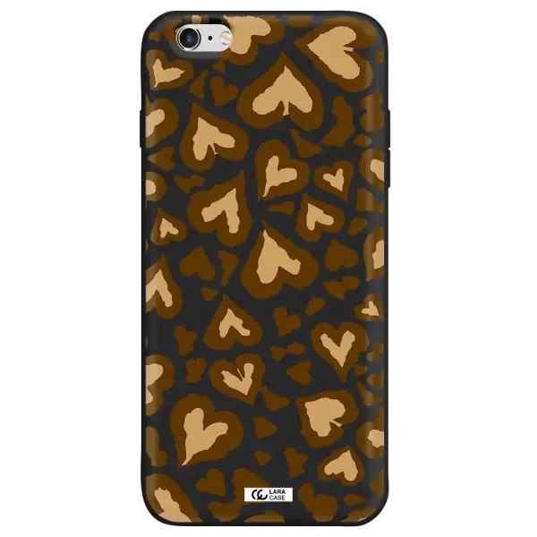 Heart Leopard Apple iPhone 6S Silicone black Case