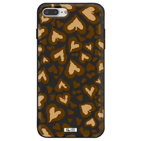 Heart Leopard Apple iPhone 7 plus Silicone black Case