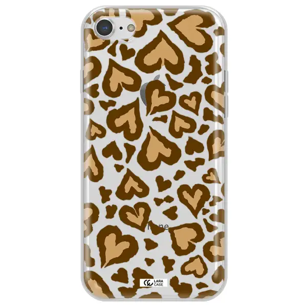 Heart Leopard Apple iPhone 8 Clear TPU Case