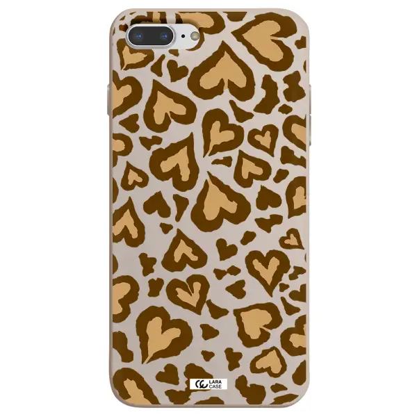 Heart Leopard Apple iPhone 8 plus Silicone Stone Case