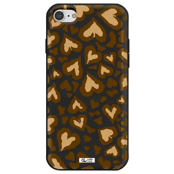 Heart Leopard Apple iPhone 8 Silicone black Case