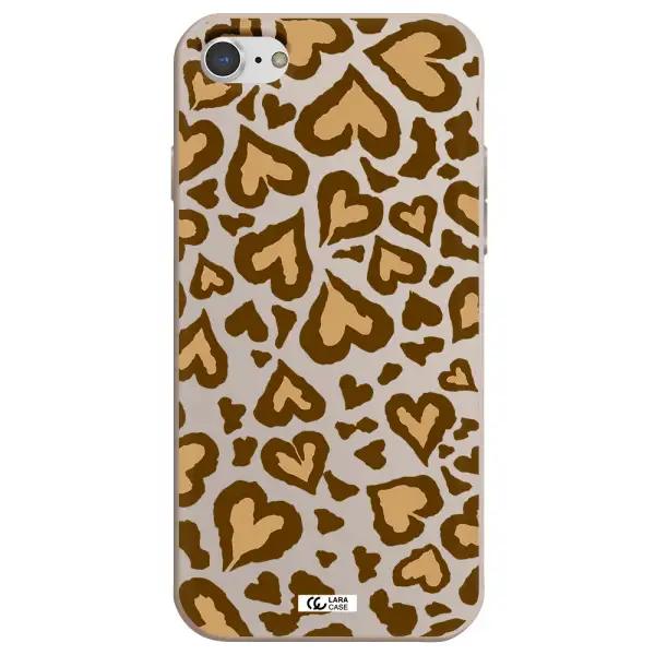 Heart Leopard Apple iPhone 8 Silicone Stone Case