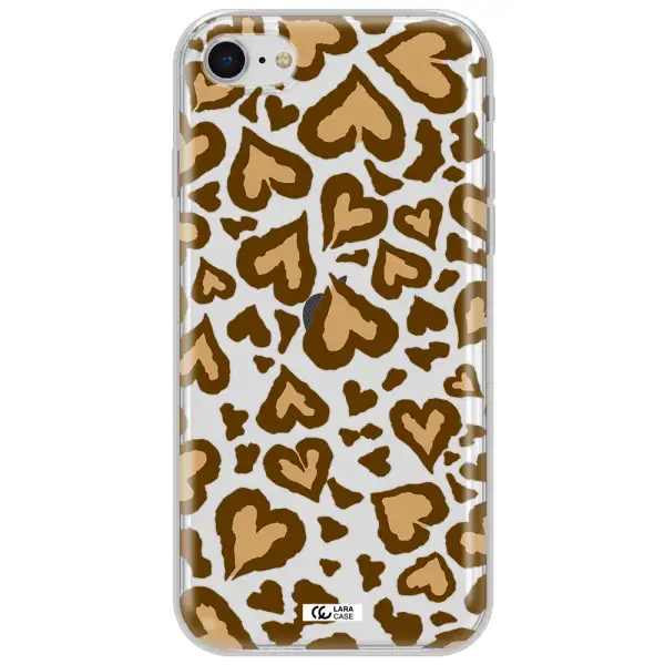 Heart Leopard Apple Iphone Se 2020 Clear Tpu Case