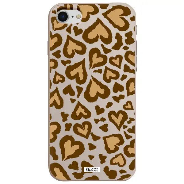 Heart Leopard Apple iPhone se 2020 Silicone Stone Case