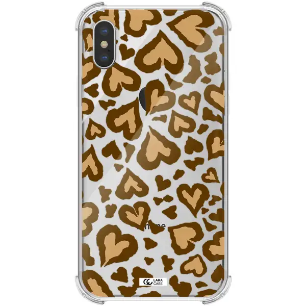 Heart Leopard Apple iPhone XS max Clear PC Case