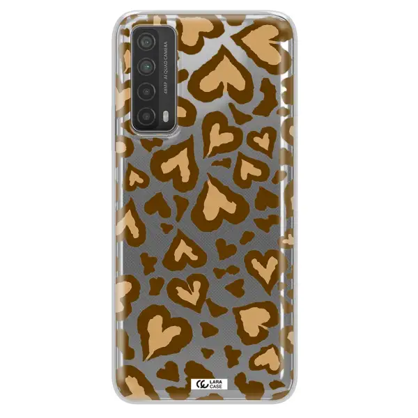Heart Leopard Huawei P Smart 2021 Clear TPU Case