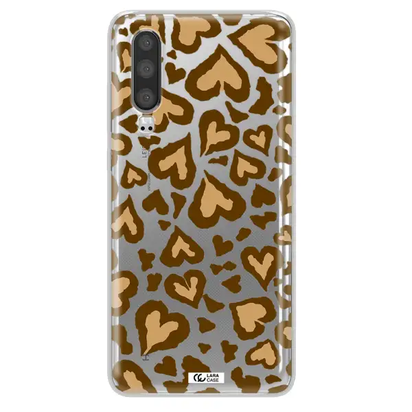 Heart Leopard Huawei P30 Clear TPU Case