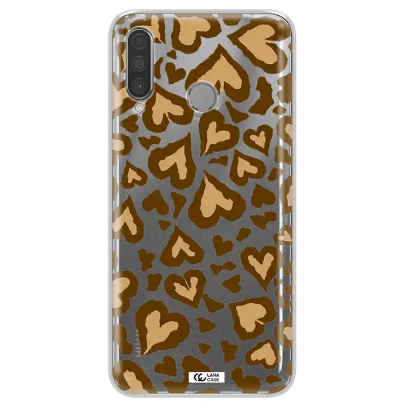 Heart Leopard Huawei P30 Lite Clear TPU Case