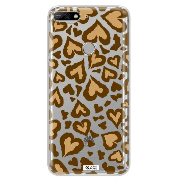 Heart Leopard Huawei Y7 2018 Clear TPU Case