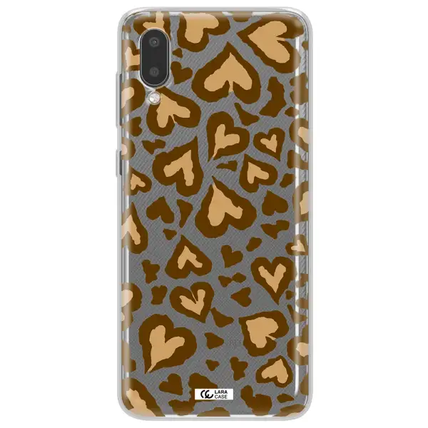 Heart Leopard Samsung A02 Clear TPU Case