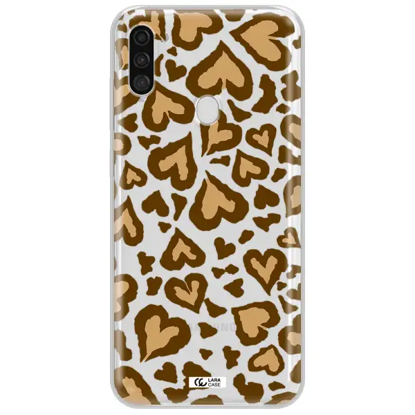 Heart Leopard Samsung A11 Clear TPU Case