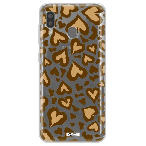 Heart Leopard Samsung A20 Clear TPU Case