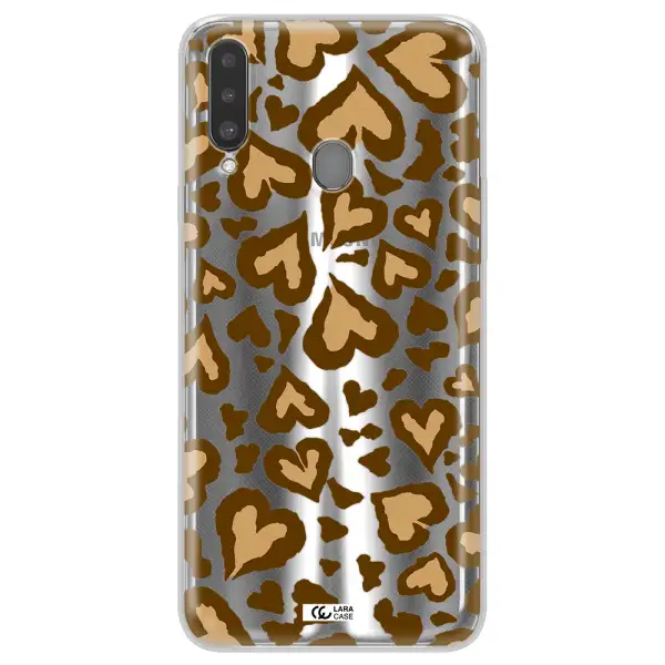 Heart Leopard Samsung A20S Clear TPU Case