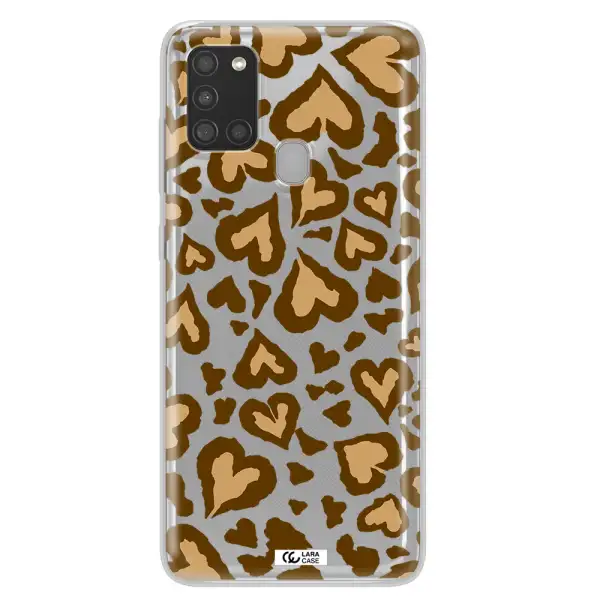 Heart Leopard Samsung A21S Clear TPU Case