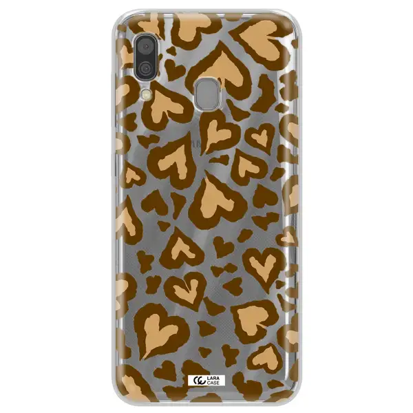 Heart Leopard Samsung A30 Clear TPU Case