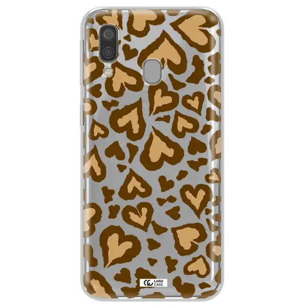 Heart Leopard Samsung A40 Clear TPU Case