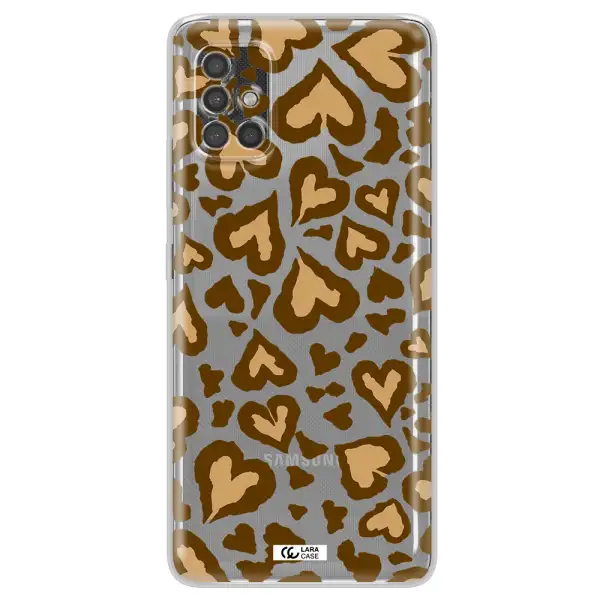 Heart Leopard Samsung A40S Clear Tpu Case