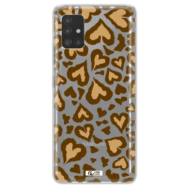 Heart Leopard Samsung A51 Clear TPU Case