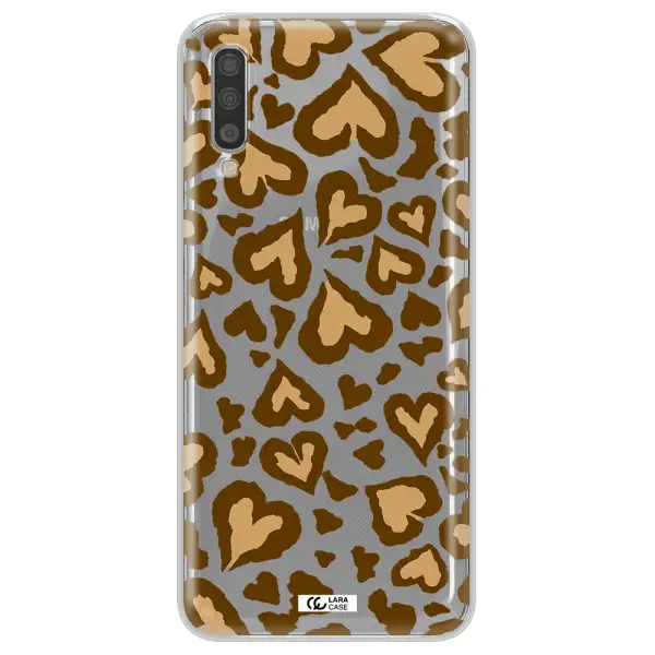 Heart Leopard Samsung A70S Clear Tpu Case