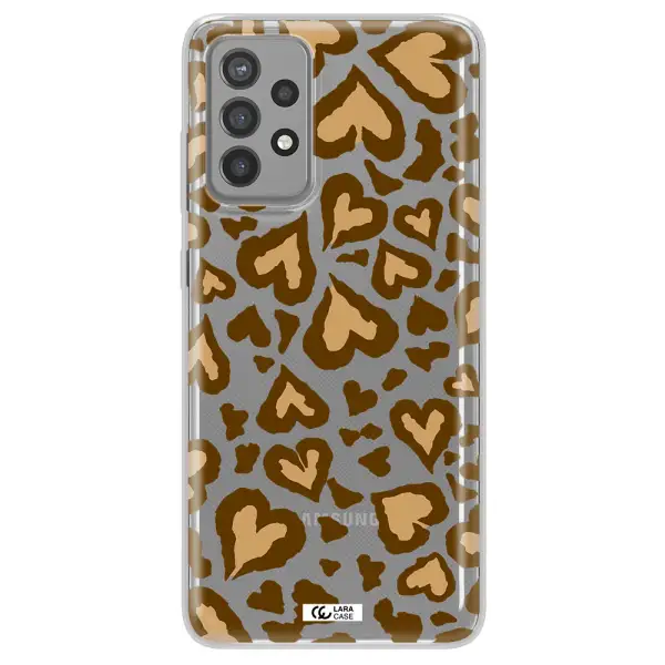 Heart Leopard Samsung A72 Clear TPU Case