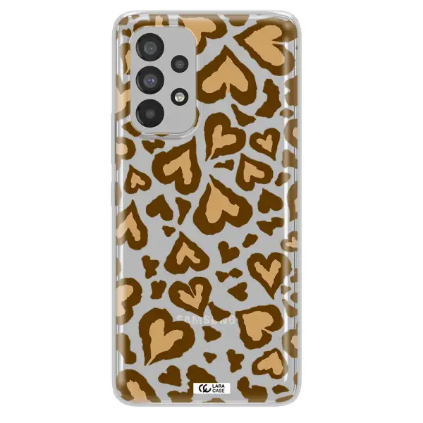 Heart Leopard Samsung A73 Clear TPU Case