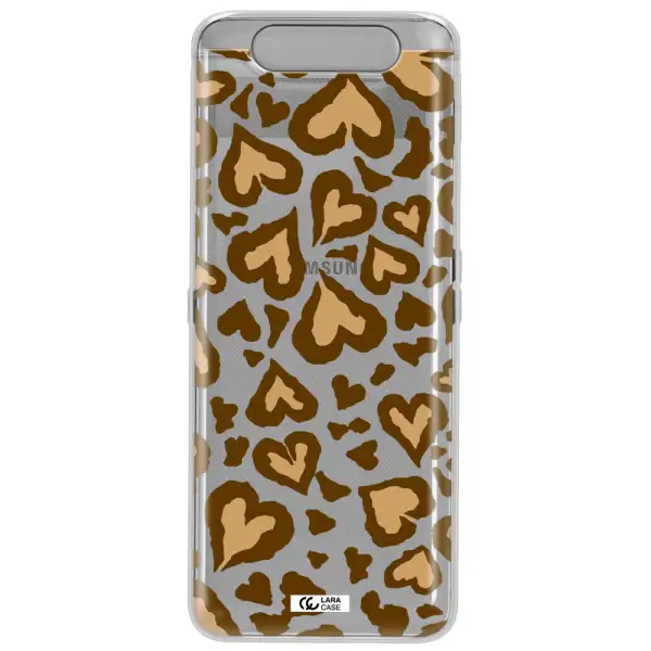 Heart Leopard Samsung A80 Clear TPU Case