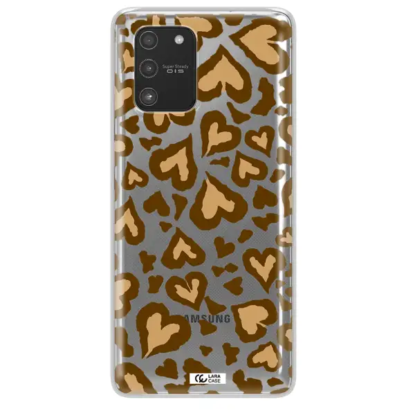 Heart Leopard Samsung A91 Clear TPU Case