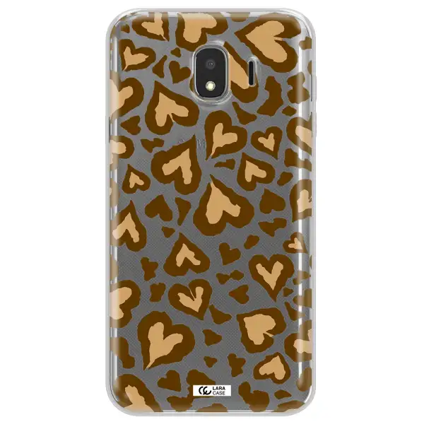 Heart Leopard Samsung J4 Clear TPU Case
