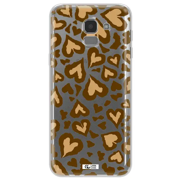 Heart Leopard Samsung J6 Clear TPU Case