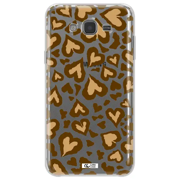 Heart Leopard Samsung J7 Core Clear TPU Case