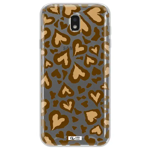 Heart Leopard Samsung J7 Pro Clear TPU Case