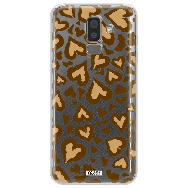 Heart Leopard Samsung J8 Clear TPU Case