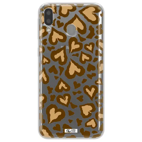 Heart Leopard Samsung M20 Clear TPU Case