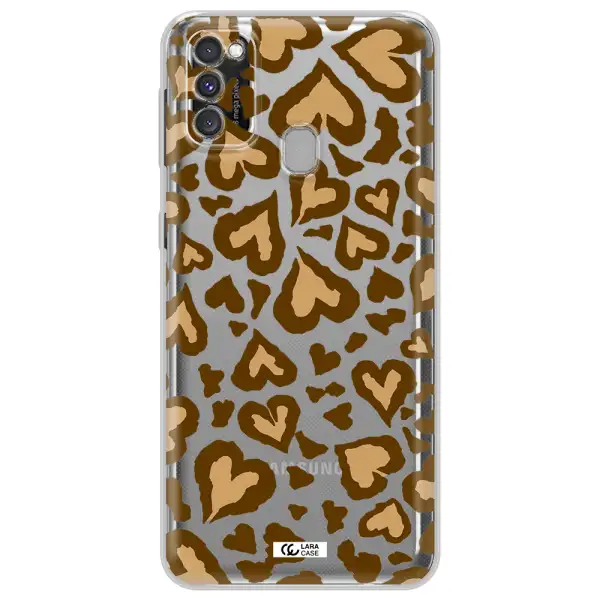 Heart Leopard Samsung M30S Clear TPU Case