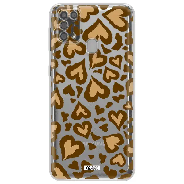 Heart Leopard Samsung M31 Clear TPU Case
